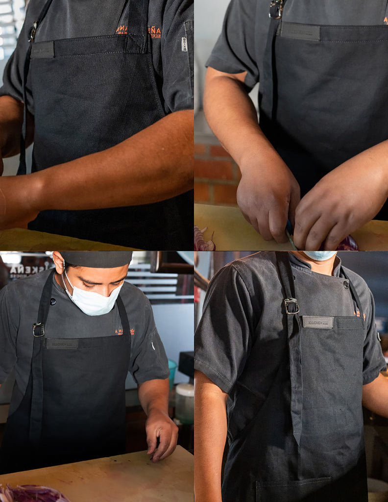 Mandil Completo Negro de algodón para mesero, chef, bartender, etc. –  Kitchen For Pros